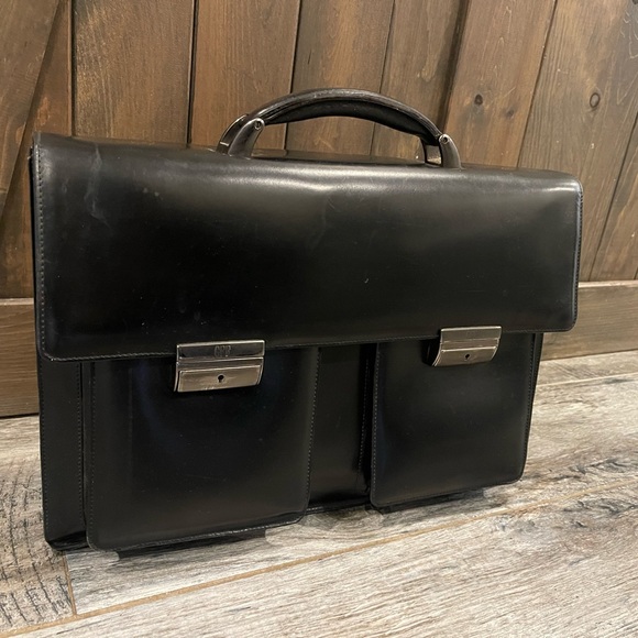 Gianfranco Ferre Black Leather Briefcase - Picture 3 of 3